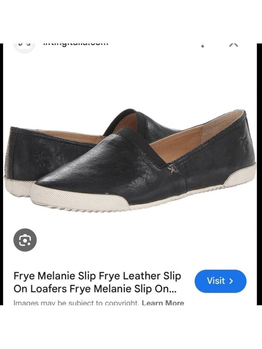 Frye  Melanie Slip Black and Cream Leather Slip-On Loafers